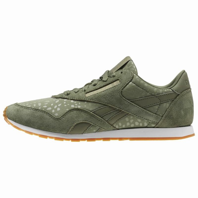 Reebok Classic Nylon Slim Text Lux Tenisky Damske - Zelene/Biele ME1090FS